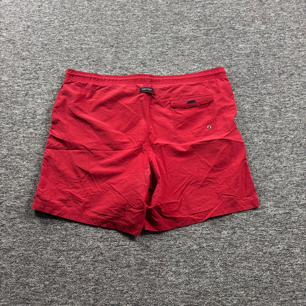 Y2K 2000s Nautica Surf 7 Inch Red Board Shorts Red‎ Size XL